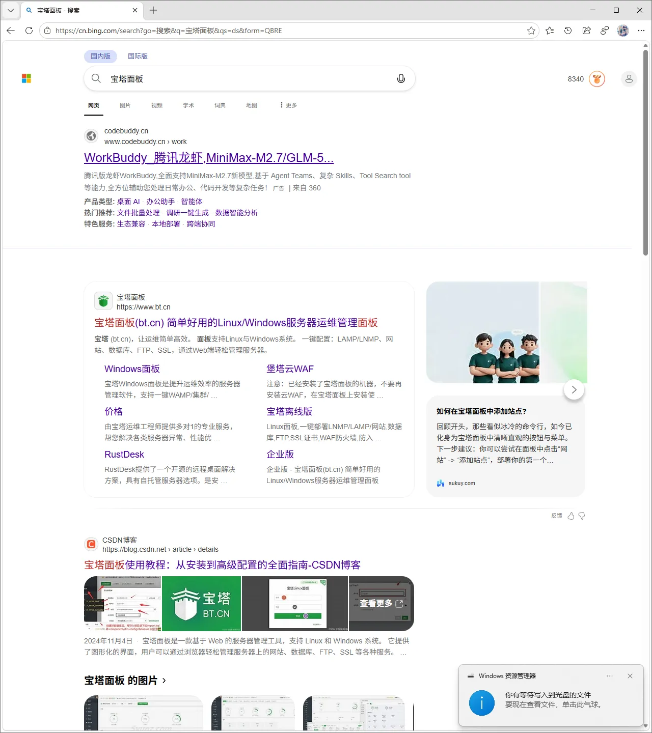 浏览器搜索宝塔面板